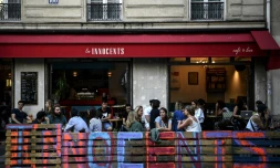  Terrasse d'un restaurant parisien le 22 juillet 2020 au temps de la crise sanitaire