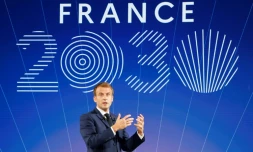 Emmanuel Macron lors de la présenattion du plan d'investissements "France 2030" à l'Elysée, le 12 octobre 2021