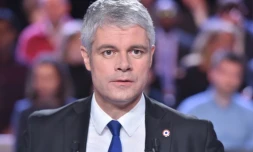 Photo d'archives du président des Republicains (LR) Laurent Wauquiez avant son passage à "L'Emission politique" sur France 2 le 25 janvier 2018 à Saint-Cloud (Hauts-de-Seine)