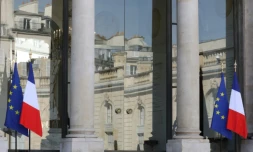 Entrée de l'Elysée, où devait être reçu Mamoudou Gassama lundi matin