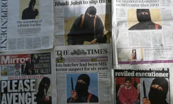 La "Une" des quotidiens britanniques en date du 27 février 2015 montrant "Jihadi John"