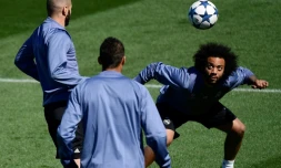 L'arrière latéral du Real Madrid Marcelo, lors d'un entraînement du Real Madrid, le 1er mai 2017
