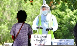 Un site de dépistage du nouveau coronavirus à Los Angeles le 30 juin 2020