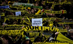 Les supporteurs de Dortmund lors du match face à Leipzig en Coupe d'Allemagne, le février 2017 à Dortmund