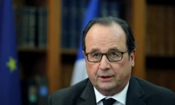 François Hollande lors d'une réunion avec des magistrats le 18 juillet 2016 au ministère de la Justice à Paris