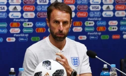 Le sélectionneur anglais Gareth Southgate, en conférence de presse le 27 juin 2018 à Kaliningrad