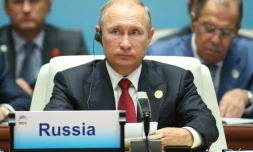 Le président russe Vladimir Poutine le 5 septembre 2017 lors du sommet des puissances émergentes des Brics (Brésil, Russe, Inde, Chine, Afrique du Sud) à Xiamen, dans le sud-est de la Chine.