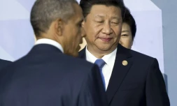 Le président américain Barack Obama (à gauche) et le président chinois Xi Jinping à Manille le 19 novembre 2015