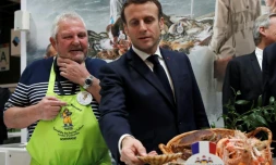 Emmanuel Macron au salon de l'agriculture à Paris le 22 février 2020