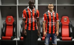 Mario Balotelli (g) et Younes Belhanda le 2 septembre 2016 à Nice