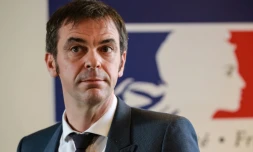 Le ministre de la Santé Olivier Véran au cours d'une conférence de presse le 18 février 2020 à Paris