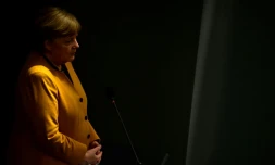 La chanceliĂšre allemande Angela Merkel Ă Berlin, le 24 mars 2021