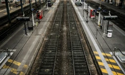 Des quais déserts à la gare de Lyon Perrache le 1er juin 2016