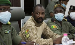 Le chef de la junte malienne, le colonel Assimi Goïta, à Bamako le 22 août 2020
