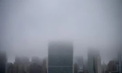 Vue générale du siÚge des Nations unies à New York le 24 mars 2022