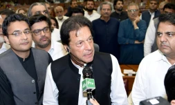 Imran Khan, après son élection à titre de Premier ministre du Pakistan, le 17 août 2018 à Islamabad. Photo fournie par l'Assemblée nationale pakistanaise