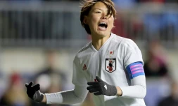 Le Japon peut compter sur sa capitaine Saki Kumagai, ici face aux Etats-Unis dans la SheBelieves Cup, le 27 février 2019 à Chester, en Pennsylvanie