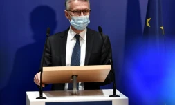Conférence de presse du procureur national antiterroriste Jean-François Ricard le 20 septembre 2020, à Paris