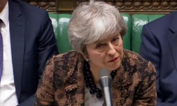 Capture d'écran de la Première ministre britannique Theresa May au parlement britannique à Londres le 21 janvier 2019