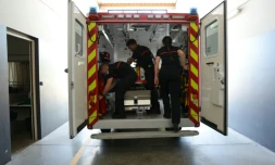Des pompiers du service d'incendie et de secours (SDIS 77) dans la caserne de FerriĂšres-en-Brie, en Seine-et-Marne, le 10 juillet 2026