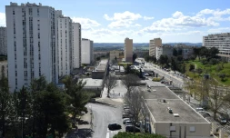 Le quartier de Pissevin, le 27 mars 2021 Ă NĂźmes, dans le Gard
