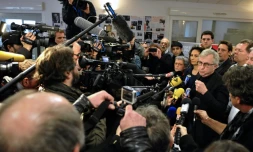Jean-Pierre Masseret, candidat PS en Alsace-Lorraine-Champagne-Ardenne, lors d'une conférence de presse à Metz, le 7 décembre 2015 