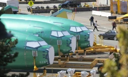 Des fuselages de Boeing 737 à l'usine de Renton, le 15 avril 2025 à Washington
