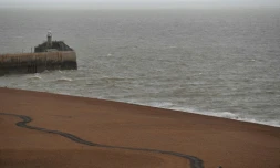 Une plage Ă Folkestone (Angleterre) le 29 janvier 2018