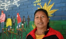 La militante écologiste Célia Umenza le 7 septembre 2021 à Tacueyo, dans le département de Cauca au sud-ouest de la Colombie