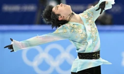 La légende du patinage artistique Yuzuru Hanyu lors des Jeux olympiques de Pékin, le 10 février 2022.