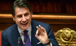 Le nouveau chef du gouvernement italien Giuseppe Conte le 5 juin 2018 au Sénat