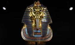 Réplique du masque mortuaire de Toutankhamon, le 23 novembre 2015 à New York