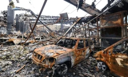 Les dĂ©gĂąts dans lâest de TĂ©hĂ©ran,aprĂšs une frappe de missile, le 28 mars 2026, en Iran