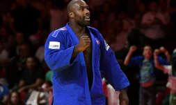 Teddy Riner (+100 kg) décroche son 9e titre de champion du monde  de judo en battant en finale le Brésilien David Moura, le 2 septembre 2017 à Budapest