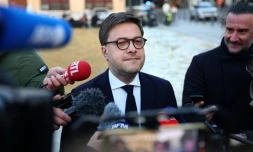 Le maire de Marseille Benoit Payan, à la sortie de la préfecture des Bouches-du-Rhône, à Marseille, le 20 novembre 2025