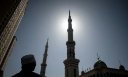 Les minarets de la mosquée de Laohuasi, le 2 mars 2018 à Linxia, dans le nord-ouest de la Chine