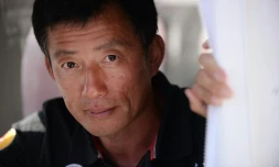 Guo Chuan sur "Qingdao China", le 8 août 2015 à La Trinité-sur-Mer