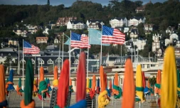 la plage de Deauville le 5 septembre 2019, à la veille de l'ouverture du 45e festival du cinéma américain