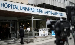 L'entrée de l'hôpital de La Pitié-Salpêtrière, le 2 mai 2019 à Paris