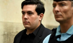 Esteban Morillo, l'ex-skinhead qui a reconnu avoir frappé mortellement l'antifasciste Clément Méric à Paris en 2013, aux assises de Paris le 4 septembre 2018