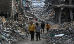 Destructions à Beit Lahia, dans le nord de la bande de Gaza, le 9 mars 2025