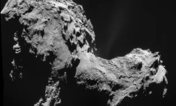 Une photo remise par la Nasa le 19 septembre 2014 montre 67P/Tchourioumov-Guérassimenko, ou "Tchouri", alors que Rosetta était encore à 28.6 km de la comète
