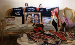 Le portrait de Mireille Hindoyan et de son frÚre, tués dans un bombardement à Alep, dans une photo prise le 4 octobre 2016