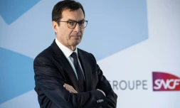 Le PDG de la SNCF Jean-Pierre Farandou, le 23 février 2023 à La Plaine-Saint-Eenis, en Seine-Saint-Denis