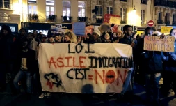 Manifestation contre la loi asile-immigration, le 21 février 2018 à Paris