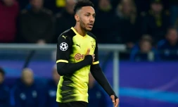 L'attaquant de Dortmund Pierre-Emerick Aubameyang  buteur face à Tottenham
en Ligue des champions, le 21 novembre 2017 à Dortmund