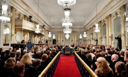 L'assemblée annuelle de l'Académie suédoise, qui décerne le prix Nobel de littérature, à Stockholm le 20 décembre 2018