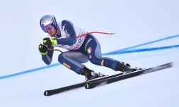 L'italien Dominik Paris lors de la seconde descente de Bormio, le 28 décembre 2018