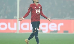 Ethan Mbappé auteur du but de la victoire pour Lille face à Marseille, le 5 décembre 2025 au stade Pierre-Mauroy