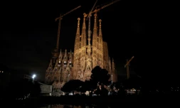 Vue sur la Sagrada Familia à Barcelone, en Espagne, le 12 septembre 2017